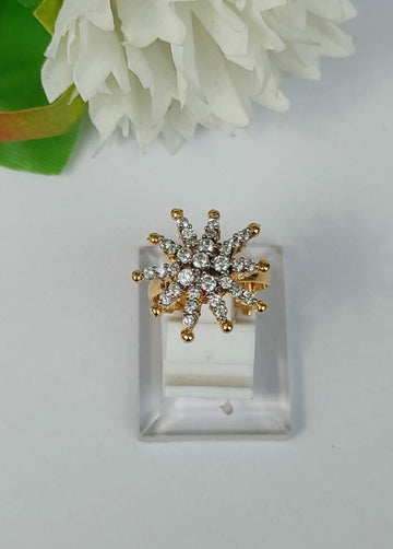 Diamond cut Zircon | judao ring | 22k gold polish | MR-101