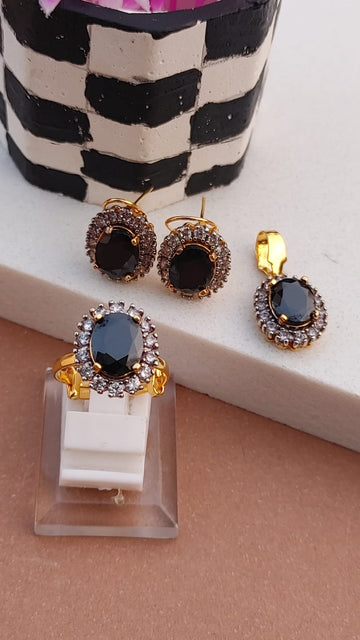 6 Colors | Zircon judao Locket Set with Stones | 22K Gold Plated(3 Yrs. Warranty) | MS-603