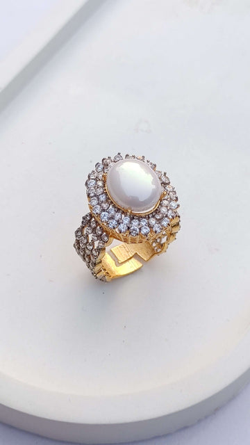 5 Colors | Zircon Judao Rings with Real Stone | 22K Gold Polish | Adjustable Size | 3Yrs Warranty | MR-360