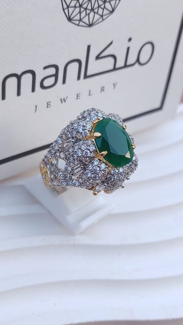 7 Colors | Zircon Judao Rings with Real Stone | 18K Gold Polish | Adjustable Size | 3Yrs Warranty | MR-355