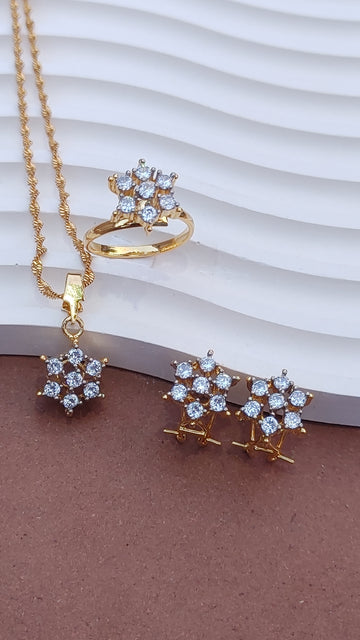 Hand Carved Locket set | 22k Gold plated (3 yr. Warranty) | MK-723
