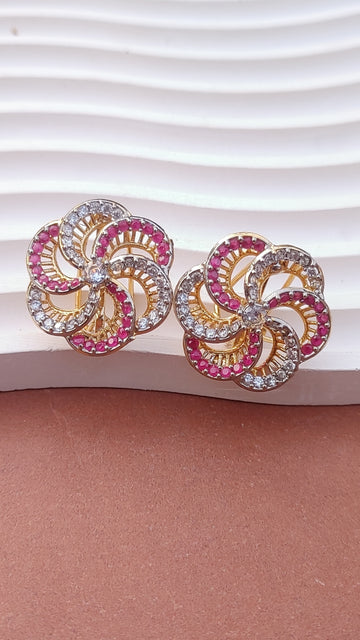 4 colors/Handmade Judao earrings with Real Stone Original 18K Gold Polish/ME-323