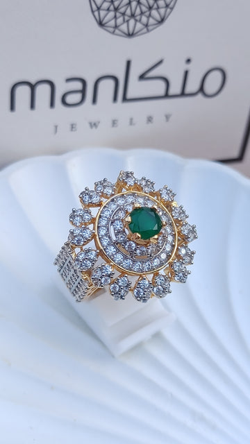 5 Colors | Zircon Judao Rings with Real Stone | 18K Gold Polish | Adjustable Size | 3Yrs Warranty | MR-352