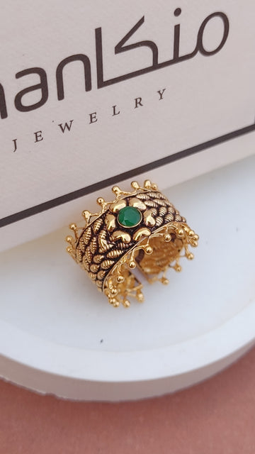 Diamond cut Zircon | judao ring | 22k gold polish | MR-109
