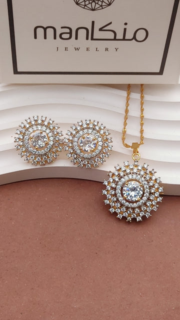 4Colors | Handmade Locket set in Diamond Cut & Zircons | 22K Gold Plated | MK-097