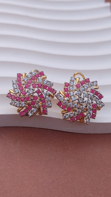 4 colors/Handmade Judao earrings with Real Stone Original 18K Gold Polish/ME-324