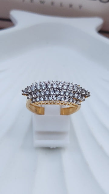 Diamond cut Zircon | judao ring | 22k gold polish | MR-104