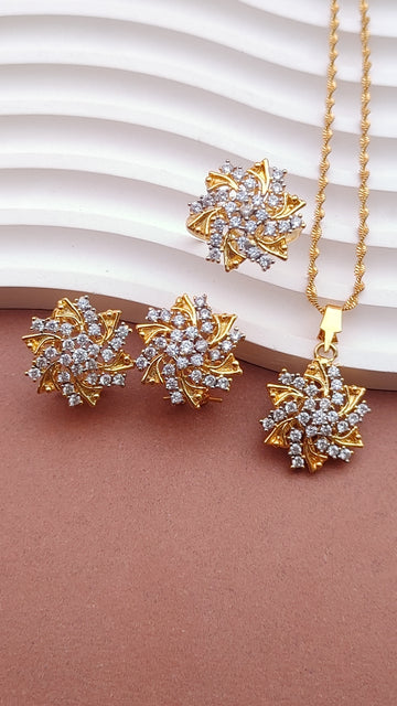 Hand Carved Locket set | 22k Gold plated (3 yr. Warranty) | MK-720