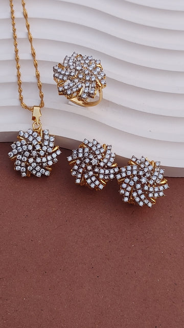 Hand Carved Locket set | 22k Gold plated (3 yr. Warranty) | MK-724