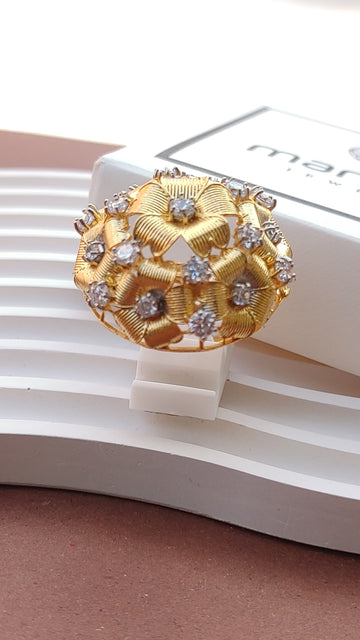 Diamond cut Zircon | judao ring | 22k gold polish | MR-106