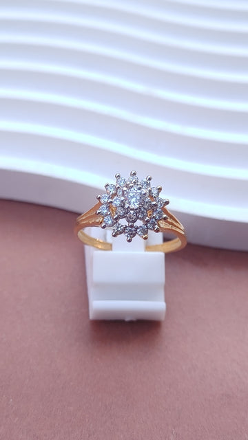 Diamond cut Zircon | judao ring | 22k gold polish | MR-107