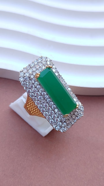 7Colors | Zircon Judao Rings with Real Stone | 18K Gold Polish | Adjustable Size | 3Yrs Warranty | MR-363