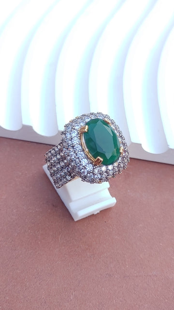 9Colors | Zircon Judao Rings with Real Stone | 18K Gold Polish | Adjustable Size | 3Yrs Warranty | MR-364