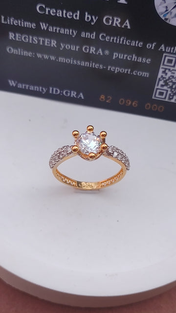 925 SILVER STERLING RING WITH MOISSANITE DIAMOND - s08
