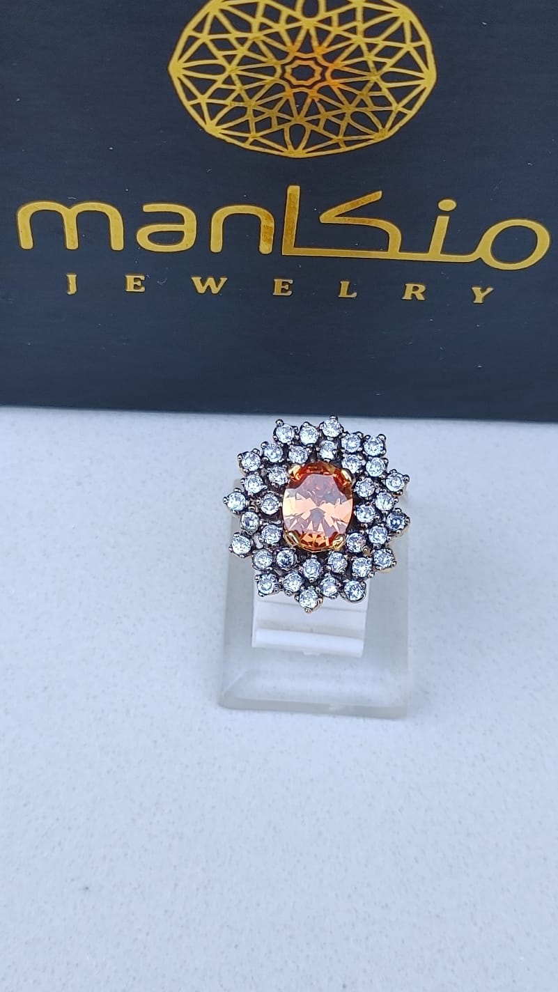 5 Colors | Zircon Judao Rings with Real Stone | 18K Gold Polish | Adjustable Size | 3Yrs Warranty | MR-3400