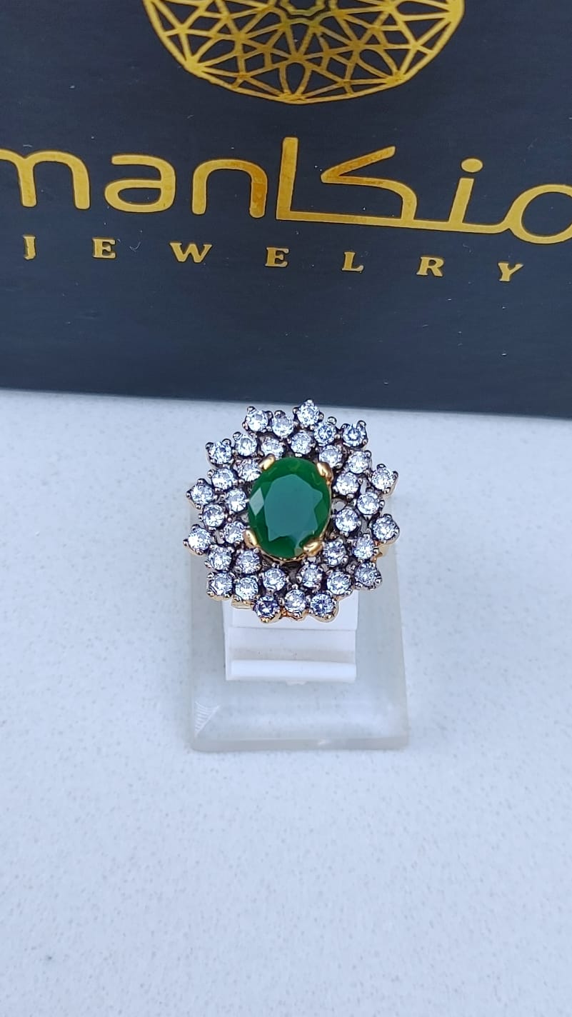 5 Colors | Zircon Judao Rings with Real Stone | 18K Gold Polish | Adjustable Size | 3Yrs Warranty | MR-3400