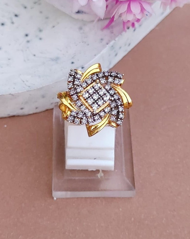 Diamond cut Zircon | judao ring | 22k gold polish | MR-102