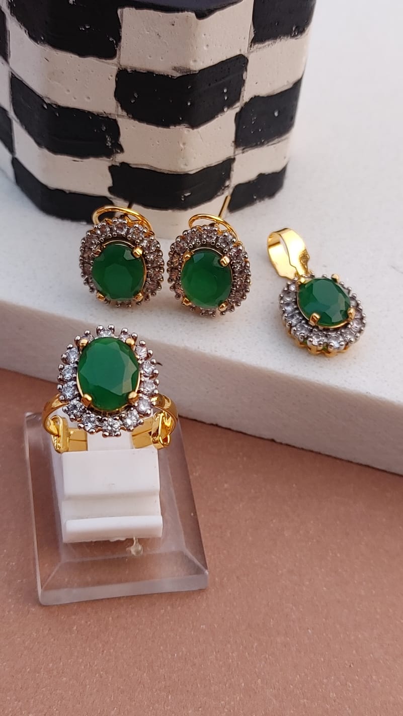 4 Colors | Zircon judao Locket Set with Stones | 22K Gold Plated(3 Yrs. Warranty) | MS-601