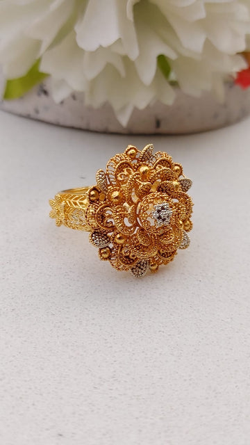 22K Gold Plated Ring | Sizes: 17,18,19 | Hand Crafted | MR-642