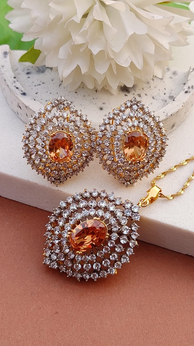 ⭐Top Seller | 6 Colors | Diamond Cut Zircon Judao Locket Set | 22K Gold Plated | MS-391