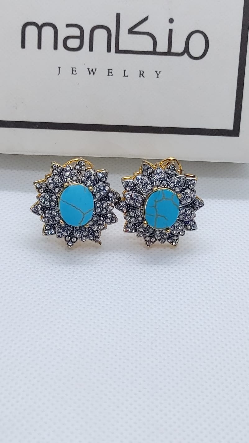 22K Gold Plated Designer Judao Zircon Studs | Original Zircon Stones | 7 Colors | ME-988