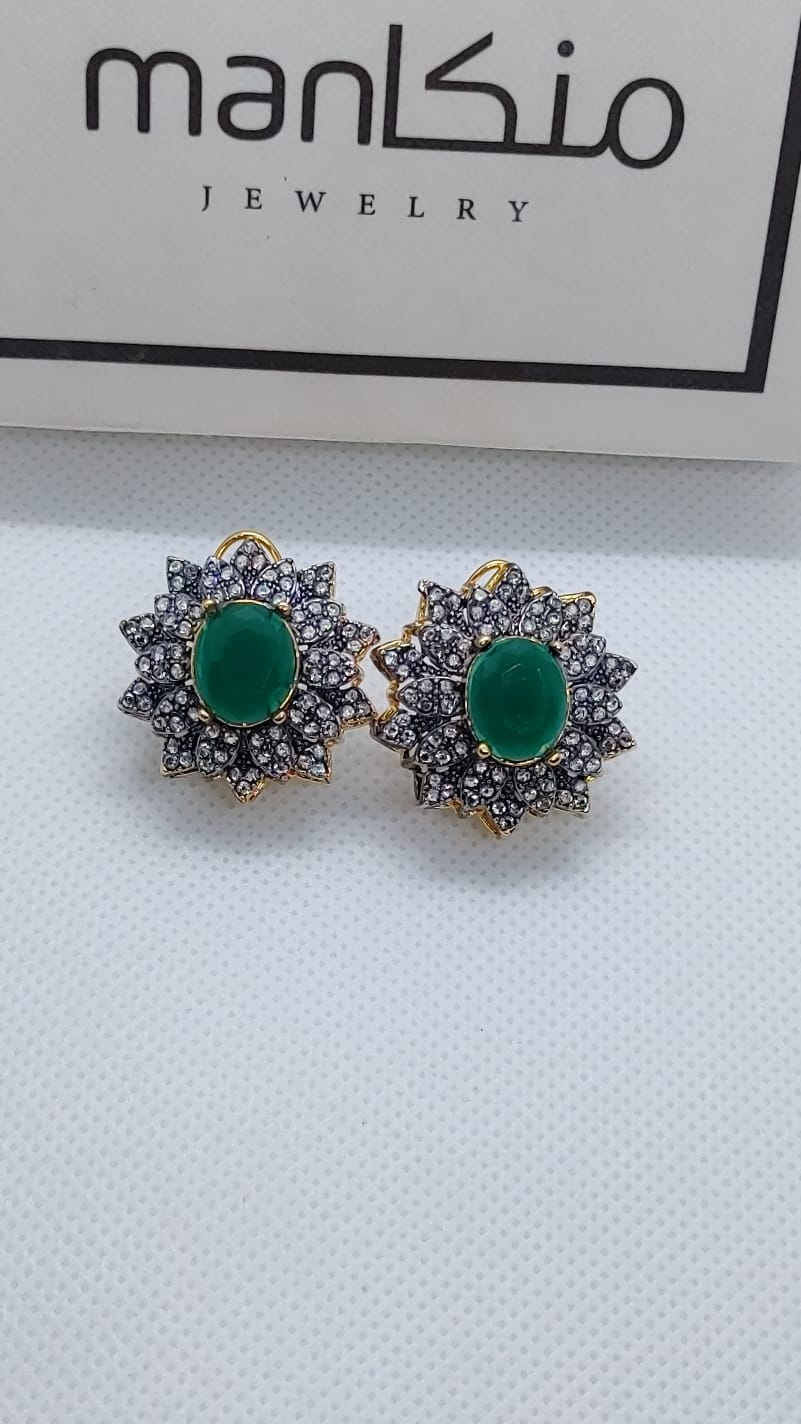 22K Gold Plated Designer Judao Zircon Studs | Original Zircon Stones | 7 Colors | ME-988