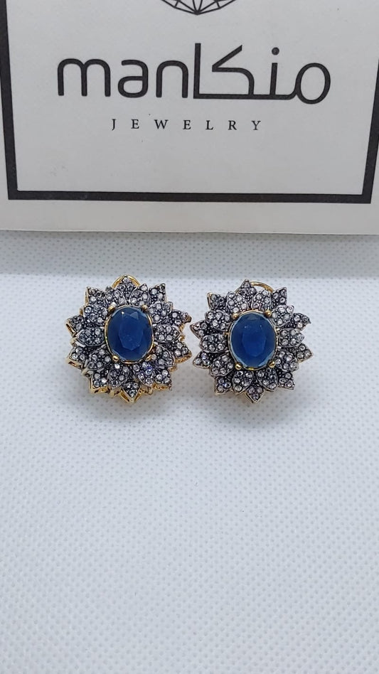 22K Gold Plated Designer Judao Zircon Studs | Original Zircon Stones | 7 Colors | ME-988