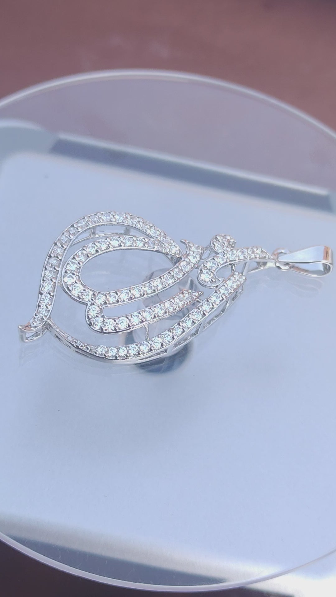 925 SILVER STERLING ALLAH LOCKET WITH MOISSANITE DIAMOND - s46