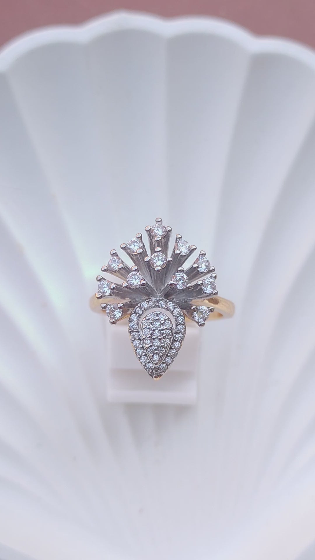 Diamond cut Zircon | judao ring | 22k gold polish | MR-171