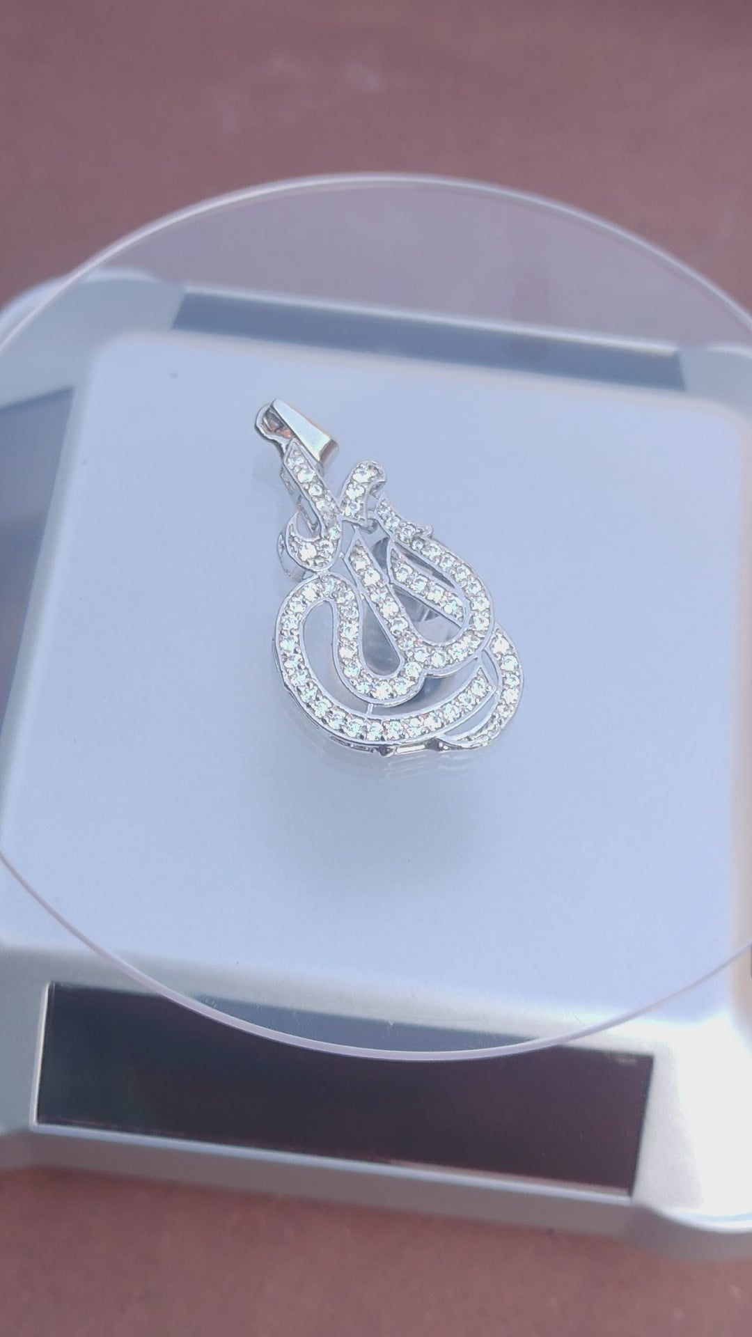925 SILVER STERLING ALLAH LOCKET WITH MOISSANITE DIAMOND - s42