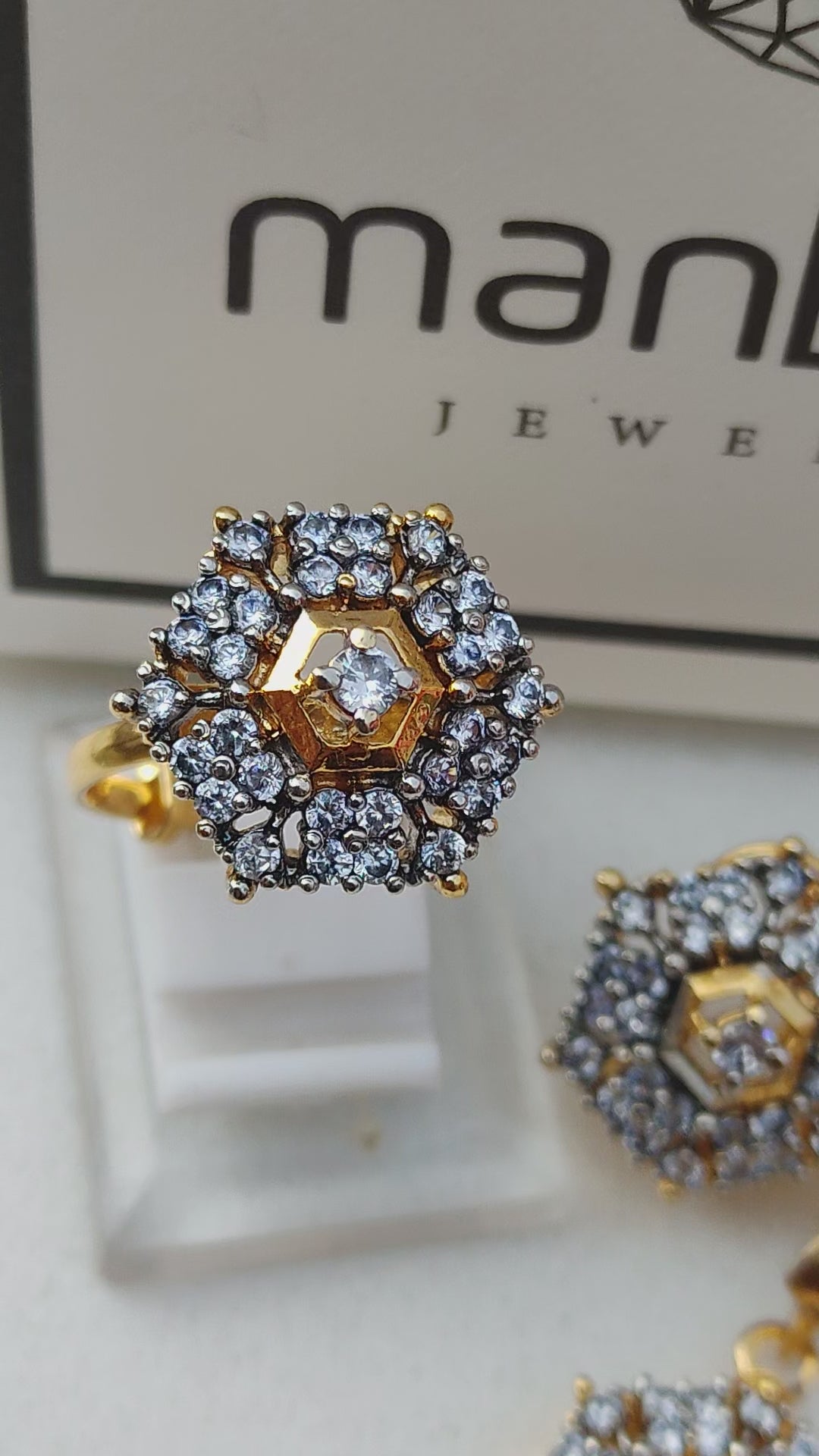 Locket set in Diamond Cut & Zircons | 22K Gold Plated | MK-853