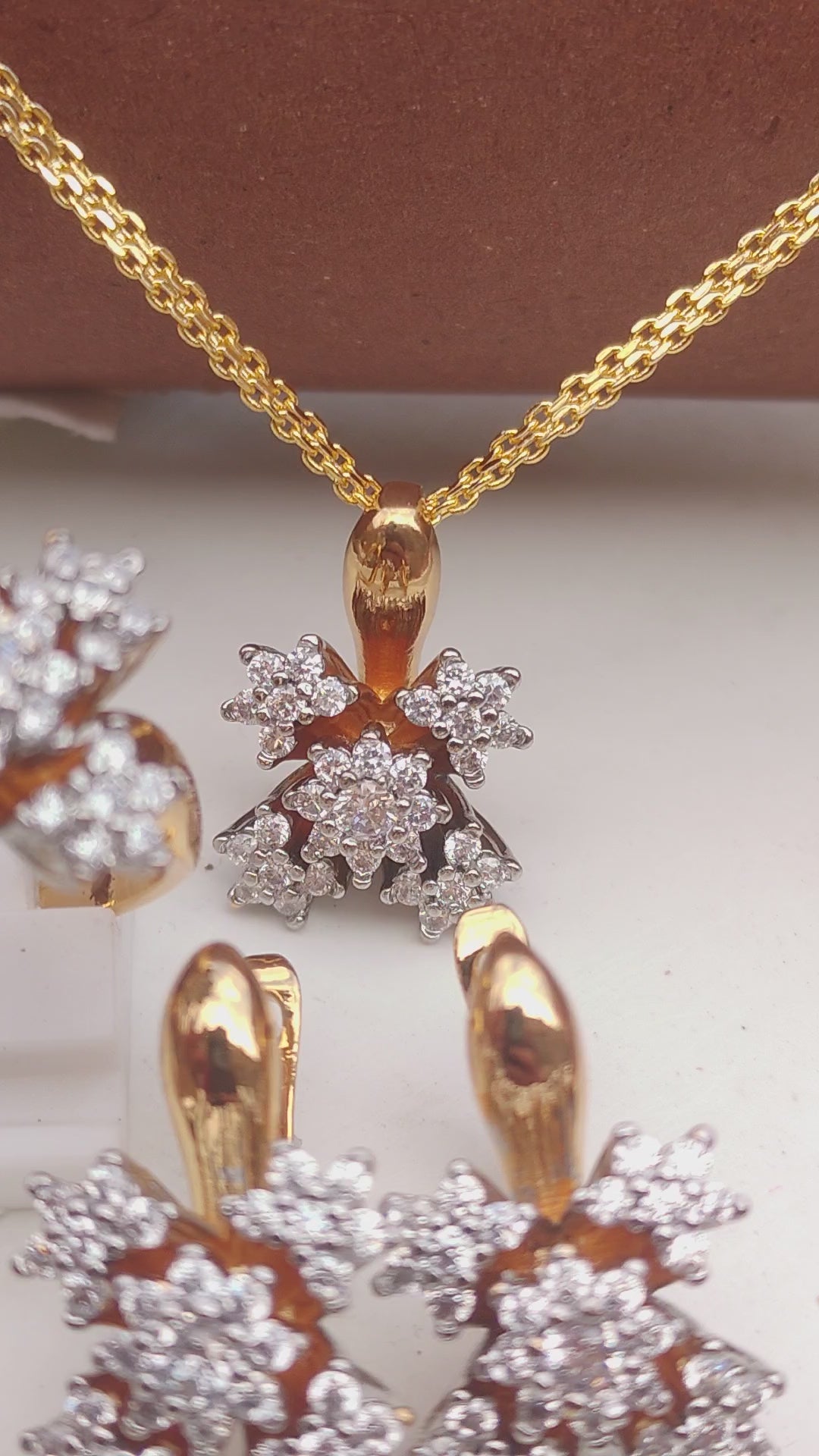 Diamond Cut Zircon Judao Earring Locket Set | 22K Gold Plated | MS-301