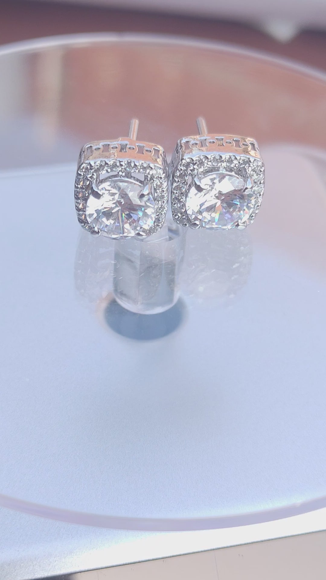 925 SILVER STERLING EARRINGS WITH MOISSANITE DIAMOND - s19