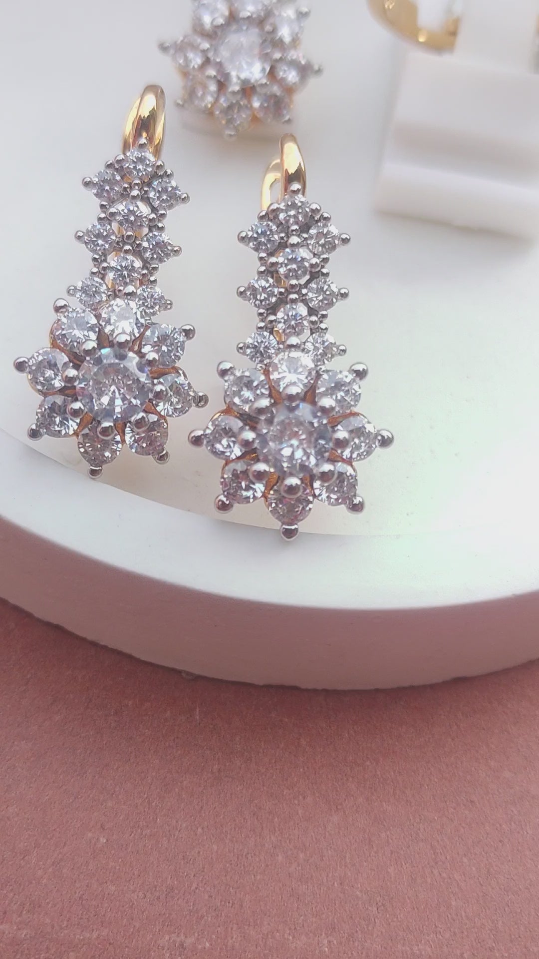 💎Diamond Cut Zircon Locket Set | 22K Gold Polish (3Yrs. Warranty) | MK-402