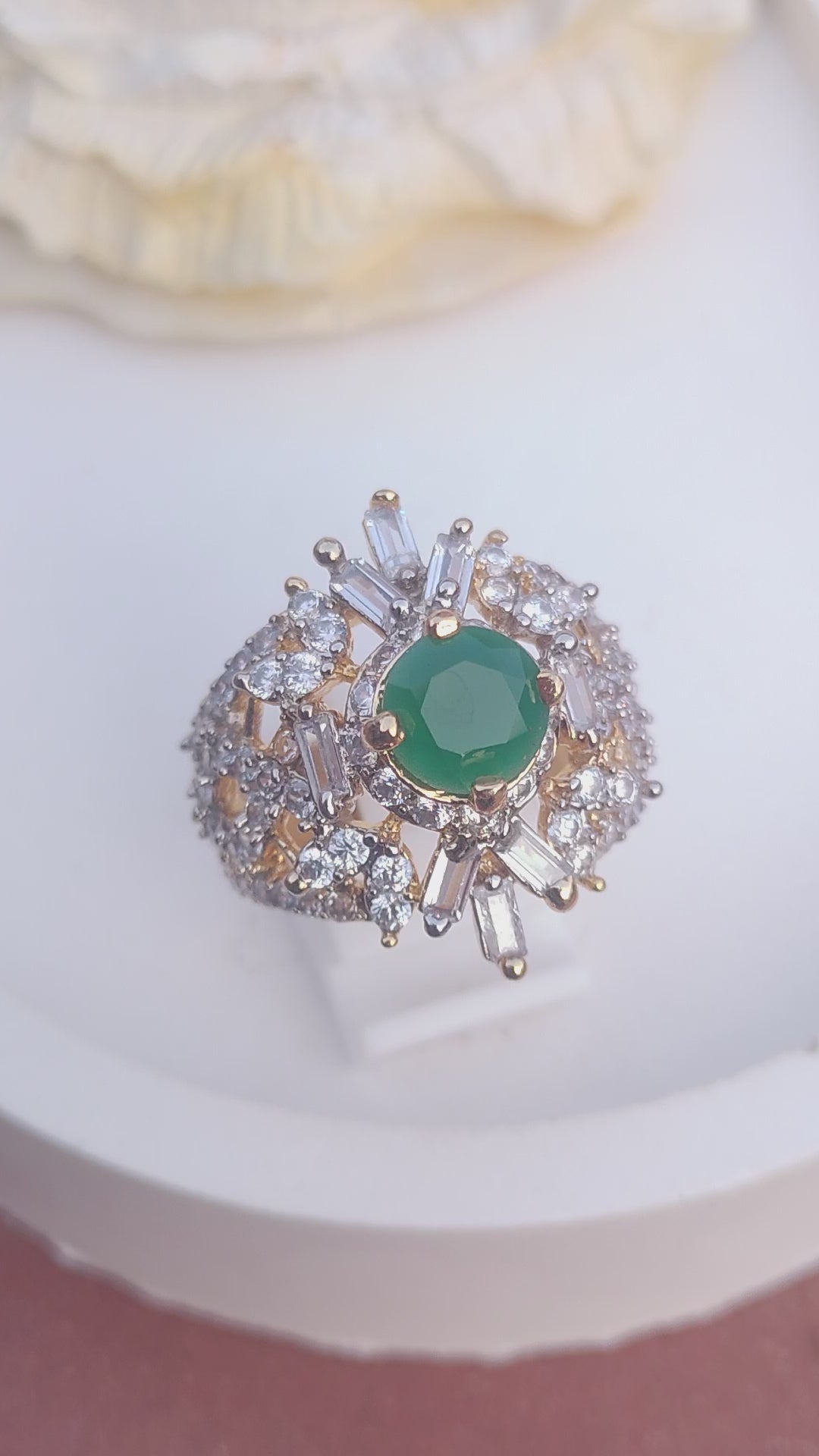 6 Colors | Zircon Judao Rings with Real Stone | 18K Gold Polish | Adjustable Size | 3Yrs Warranty | MR-355