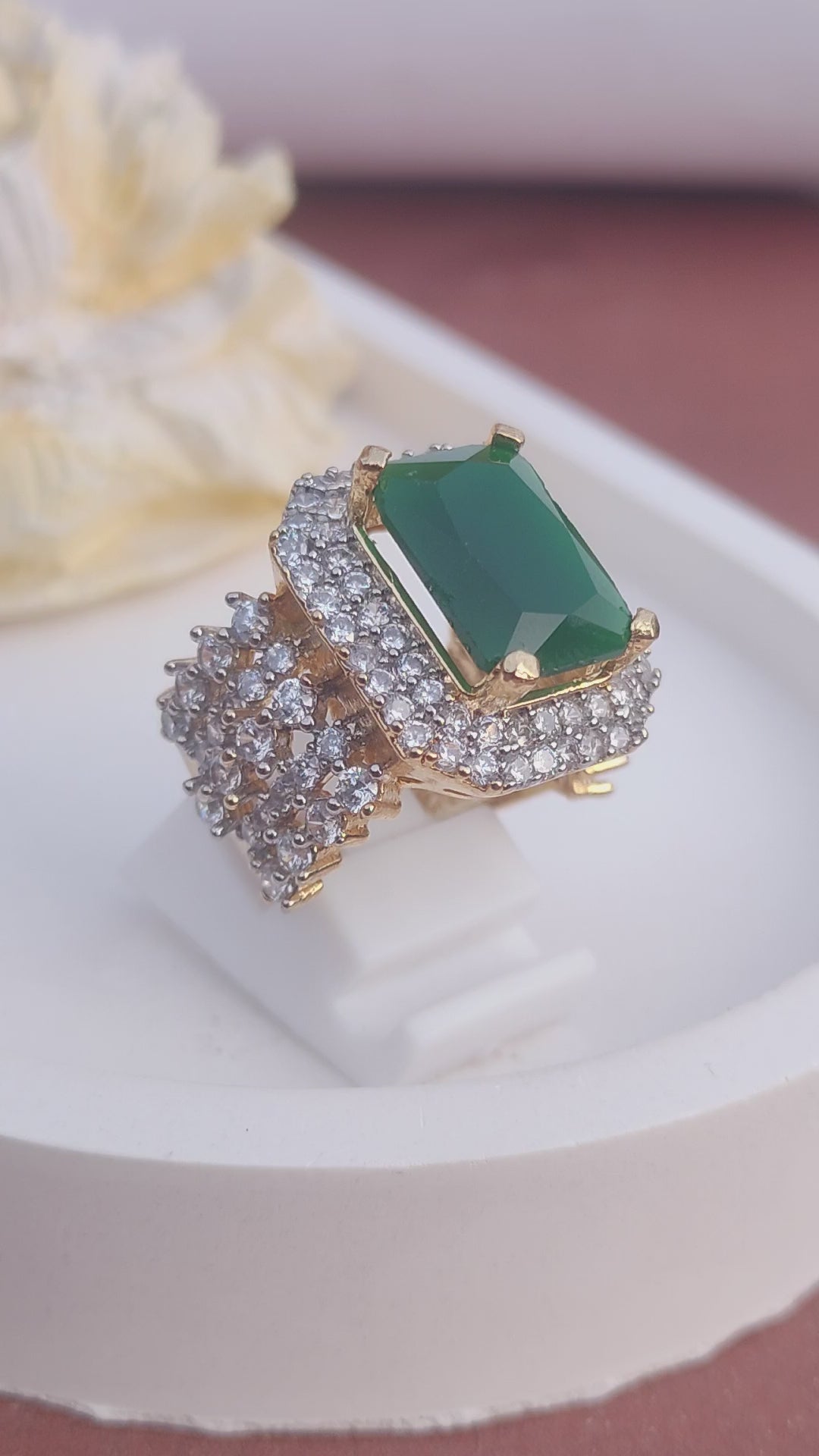 7Colors | Zircon Judao Rings with Real Stone | 18K Gold Polish | Adjustable Size | 3Yrs Warranty | MR-202