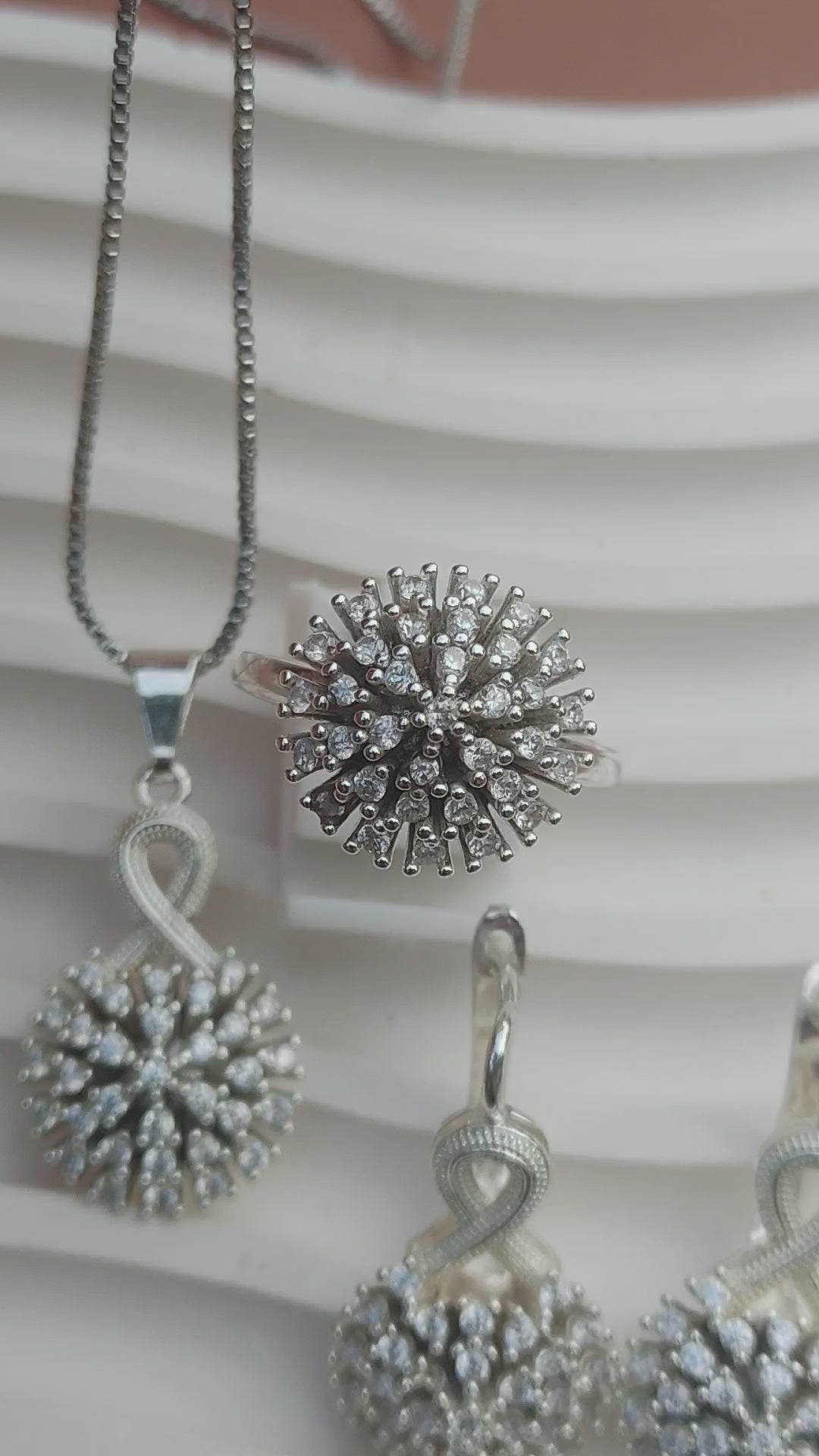 Handmade Locket set in Diamond Cut Zircons | 925 sterling silver | MK-127