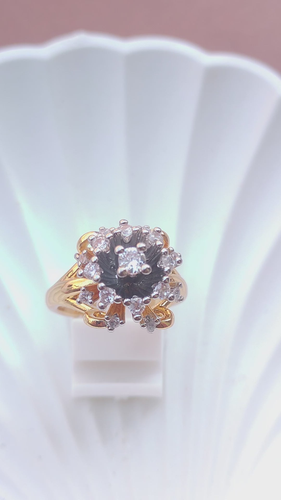 Diamond cut Zircon | judao ring | 22k gold polish | MR-109