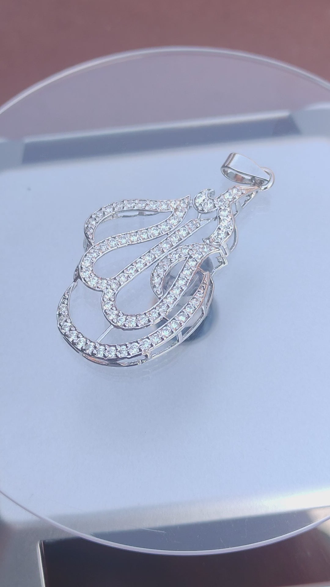 925 SILVER STERLING ALLAH LOCKET WITH MOISSANITE DIAMOND - s41