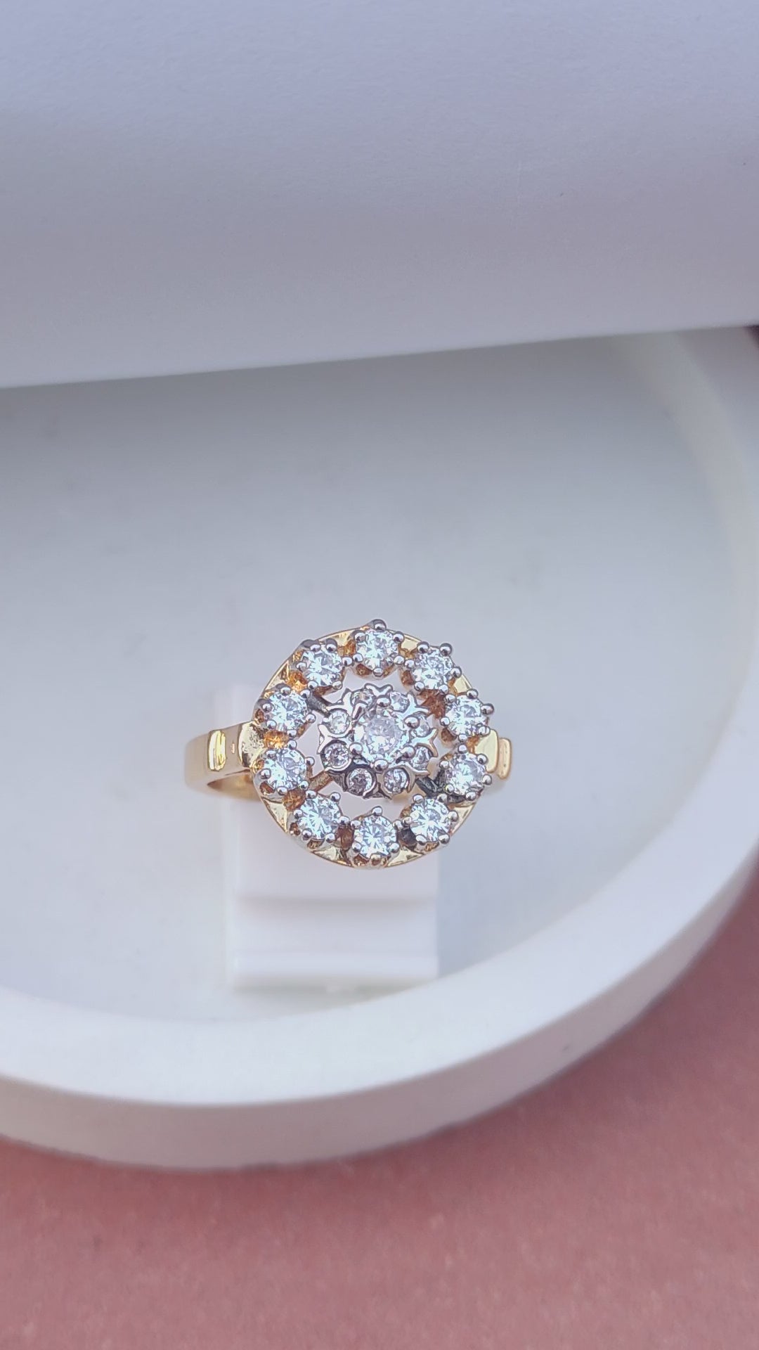 Diamond cut Zircon | judao ring | 22k gold polish | MR-140