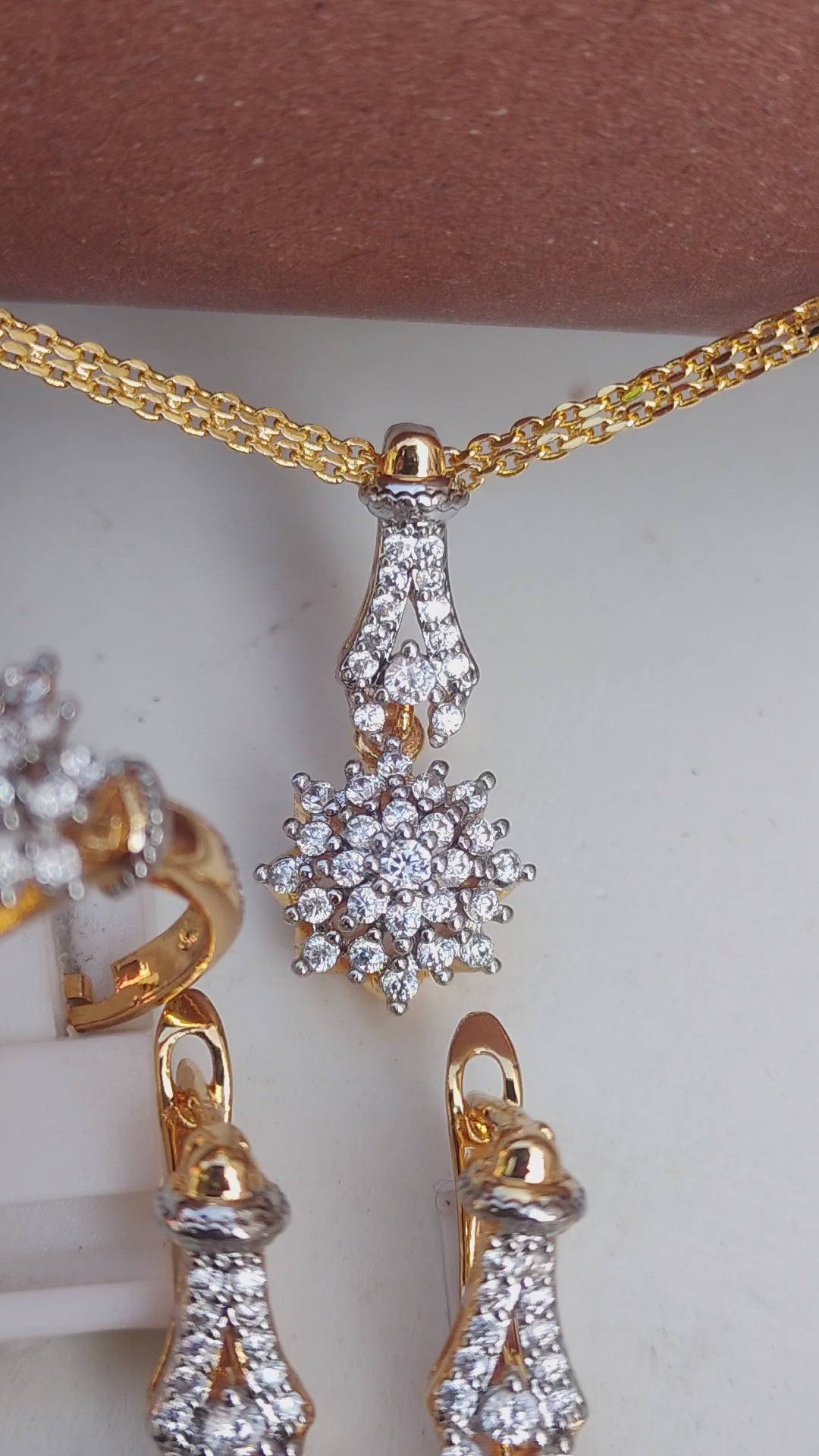 Zircon judao Locket Set | 22K Gold Plated(3 Yrs. Warranty) | Mk-667