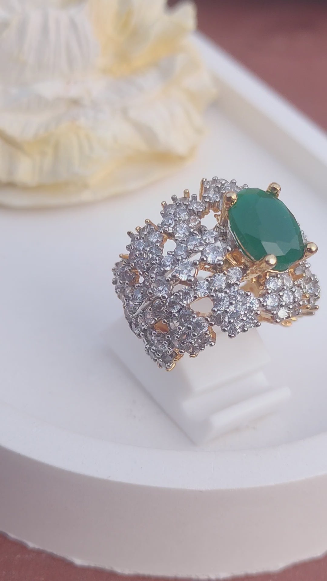 6 Colors | Zircon Judao Rings with Real Stone | 18K Gold Polish | Adjustable Size | 3Yrs Warranty | MR-352