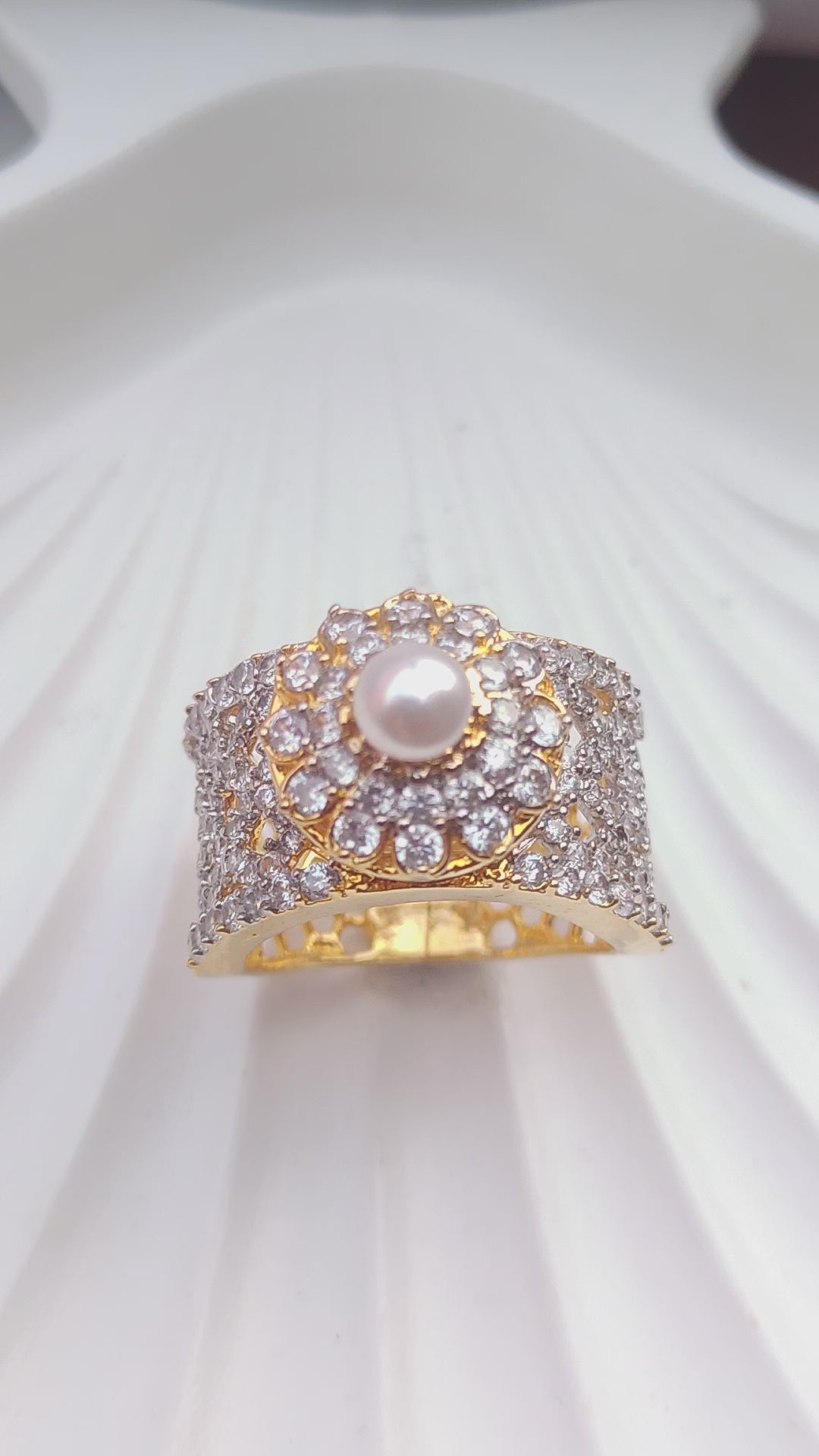 Diamond 💎 cut Zircon judao adjustable ring 22 k gold plated hand crafted | MR-765