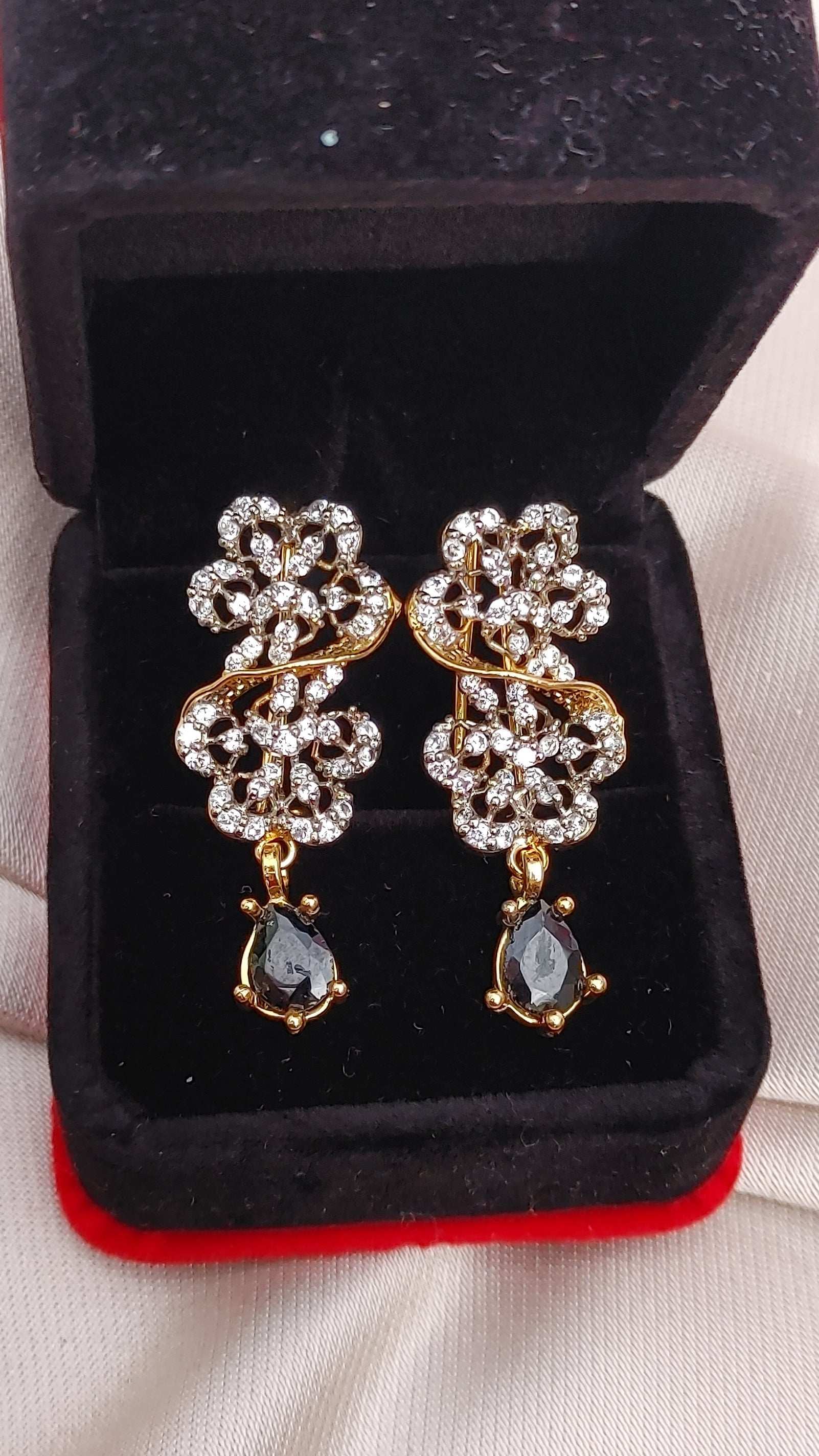 Handmade Judao Studs with Real Stone Original 18K Gold Polish-ME-324