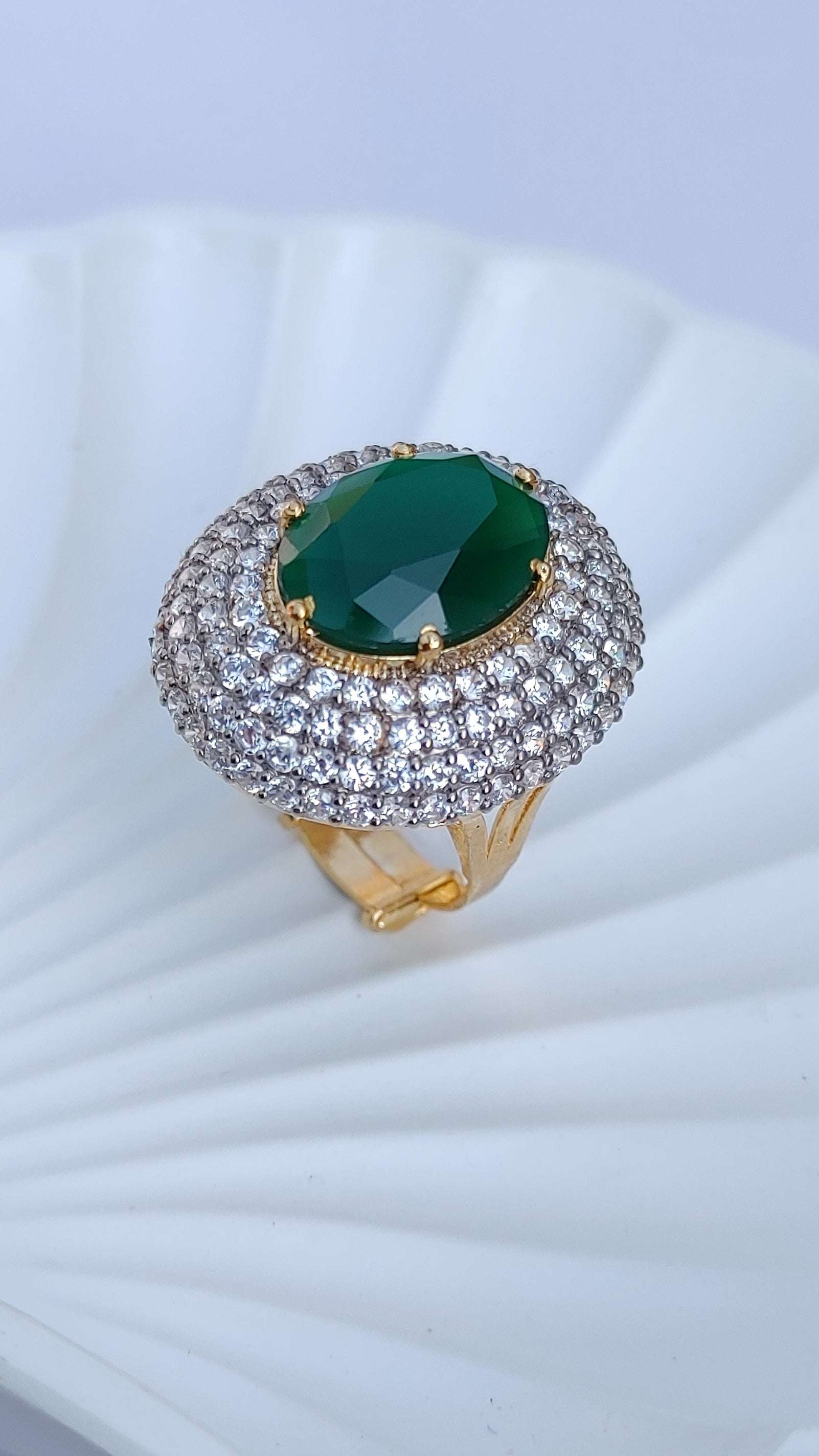 5 Colors | Zircon Judao Rings with Real Stone | 18K Gold Polish | Adjustable Size | 3Yrs Warranty | MR-364