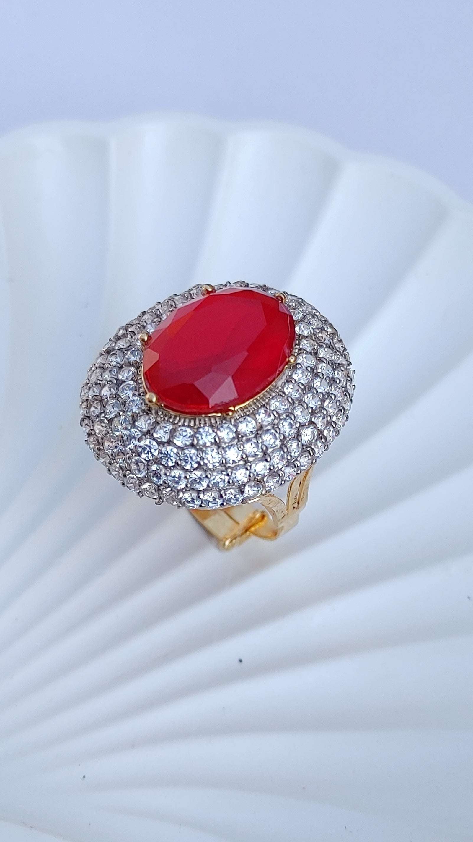 5 Colors | Zircon Judao Rings with Real Stone | 18K Gold Polish | Adjustable Size | 3Yrs Warranty | MR-364