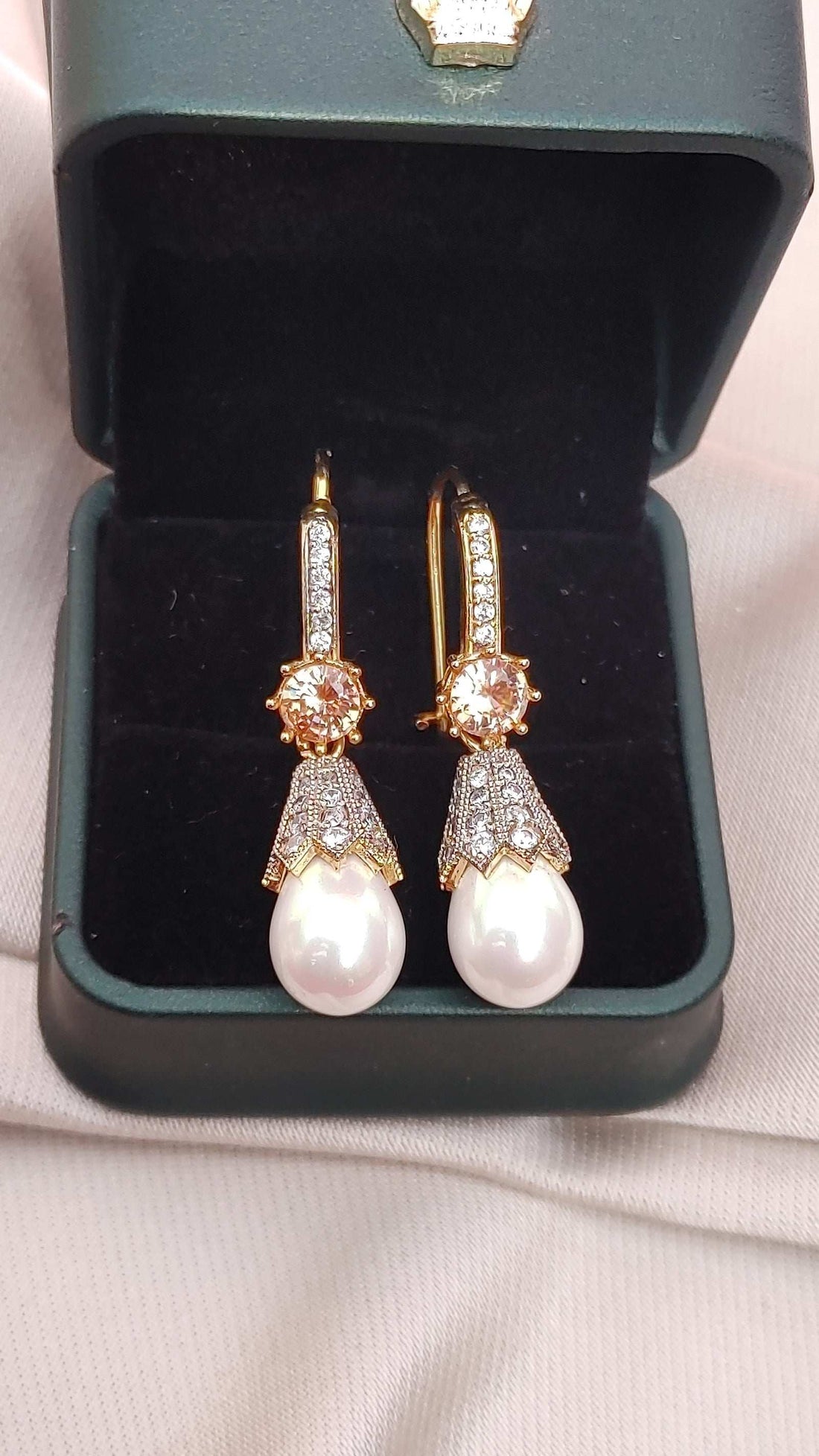 Handmade Judao earrings with Real Stone Original 18K Gold Polish/ME-324