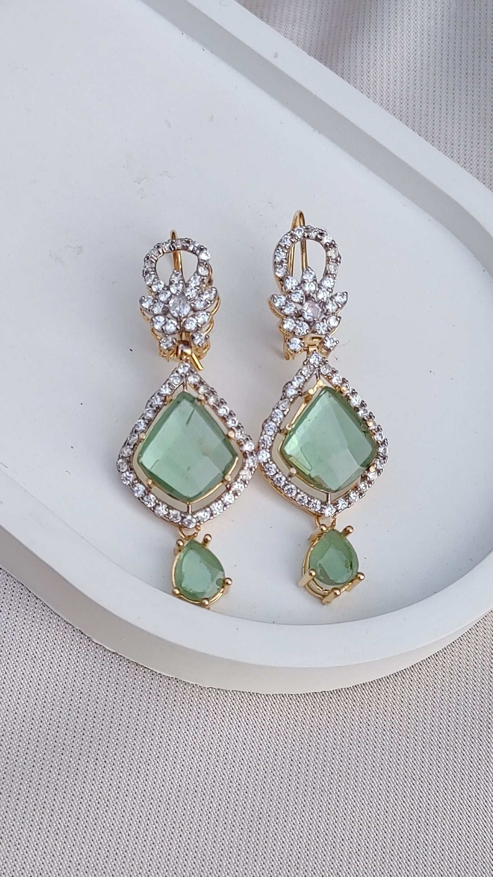 Handmade Judao earrings with Real Stone Original 18K Gold Polish/ME-321