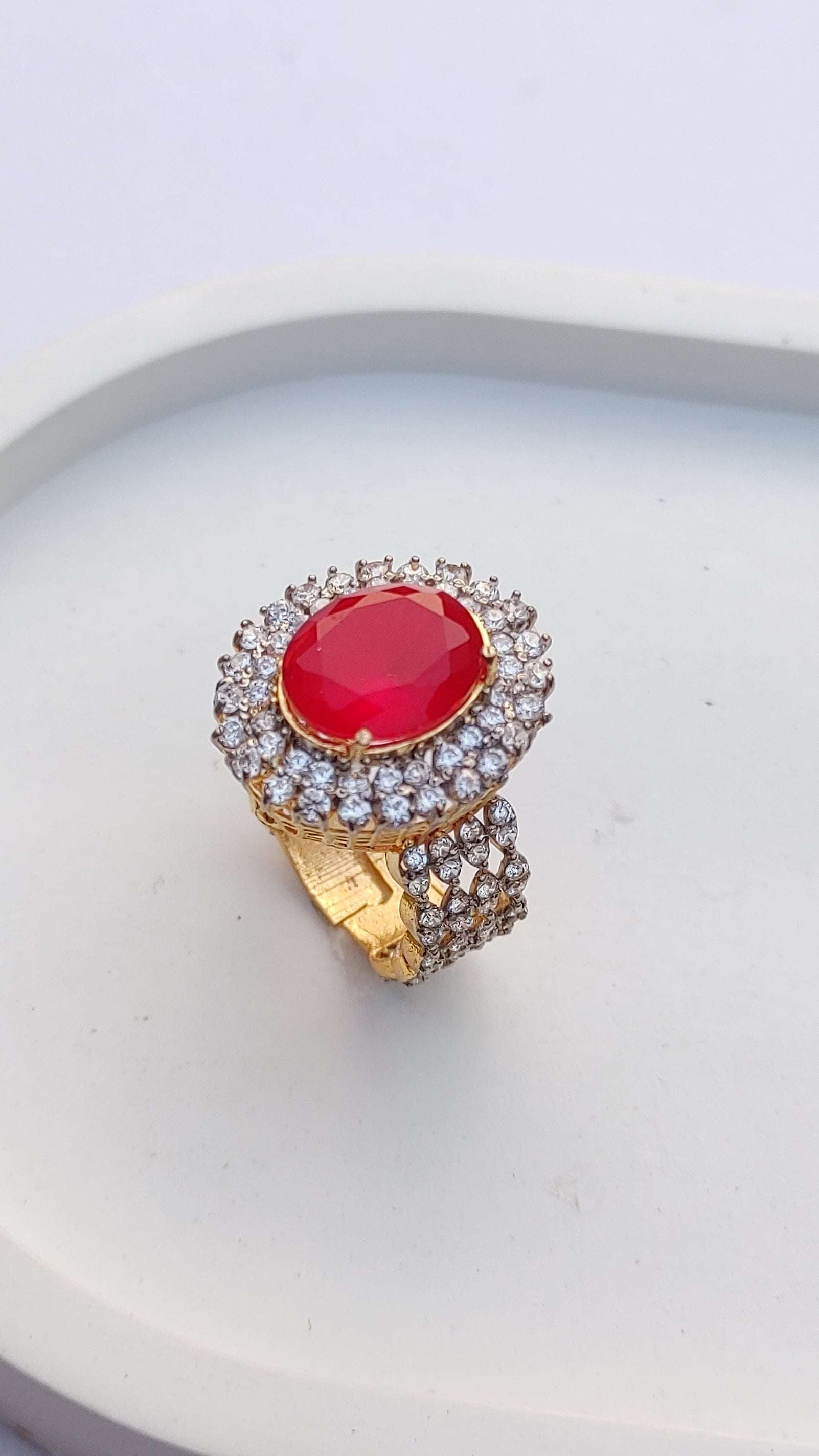 5 Colors | Zircon Judao Rings with Real Stone | 22K Gold Polish | Adjustable Size | 3Yrs Warranty | MR-360