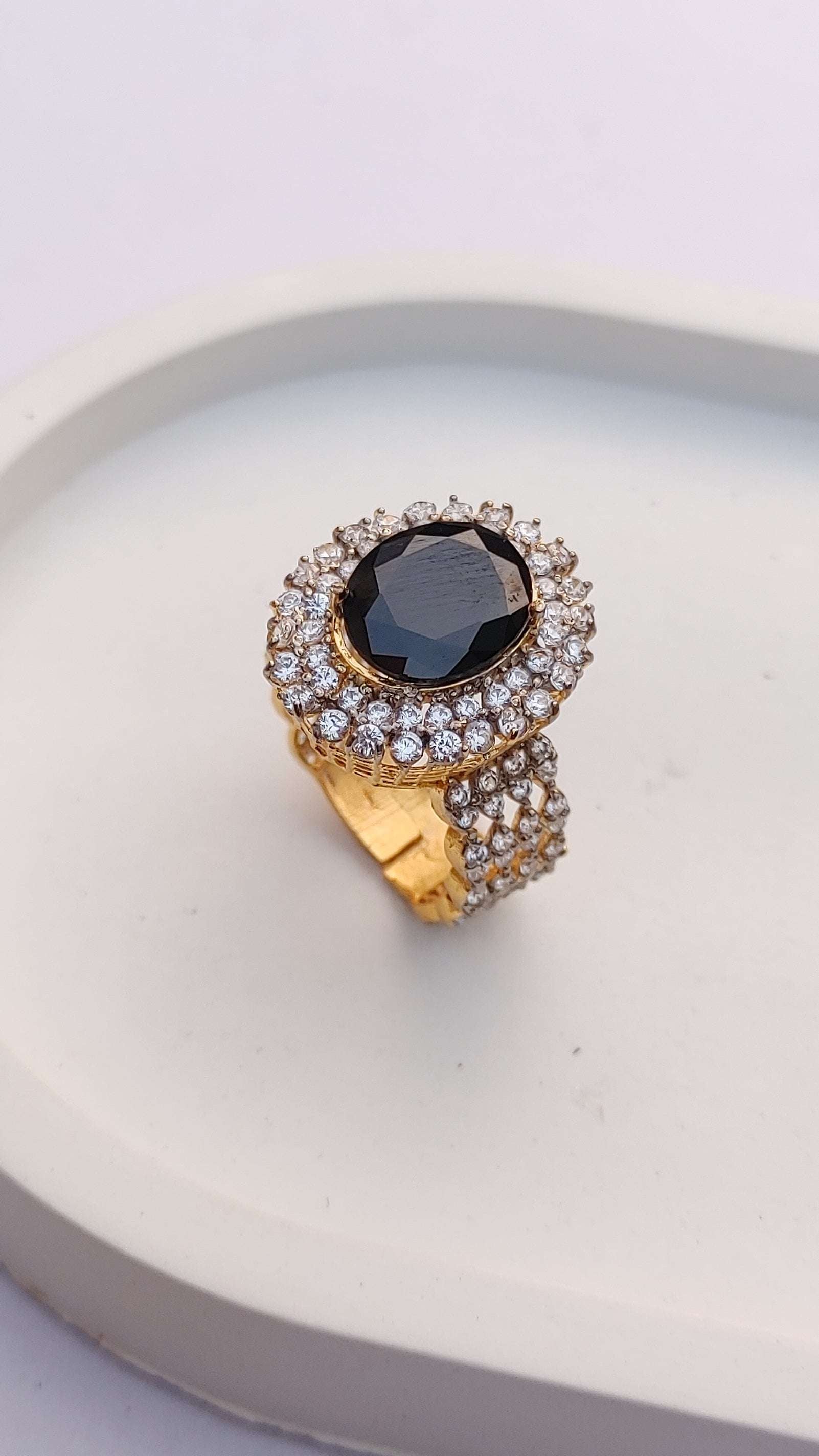 5 Colors | Zircon Judao Rings with Real Stone | 22K Gold Polish | Adjustable Size | 3Yrs Warranty | MR-360